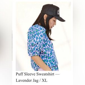 Clare V. - Lavender leopard print puff sleeve sweatshirt